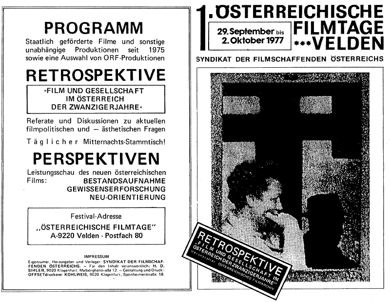 1. Österreichische Filmtage Velden 1977